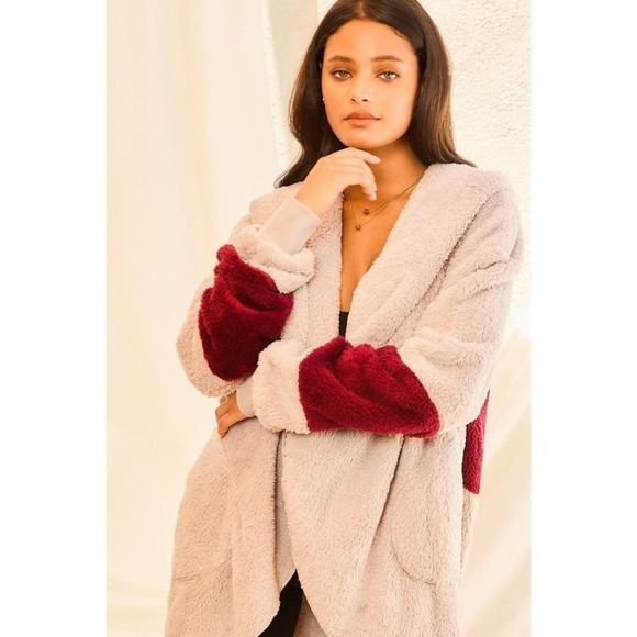 💥Hooded Teddy Jacket With Pockets - Picture 4 of 9